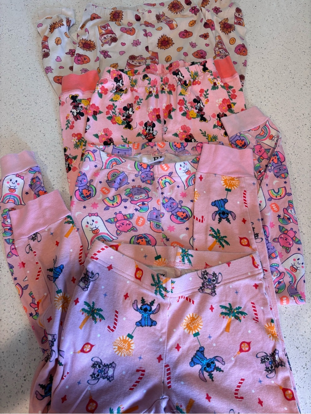 Place Girls Pink Character Print Pajama Bottoms Variety Pack